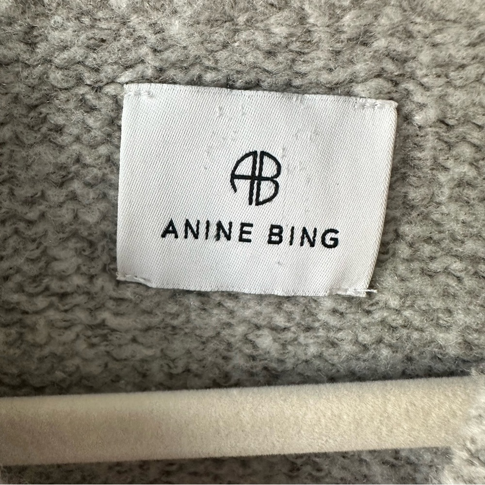 ANINE BING KENDRICK SWEATER UNIVERSITY NYC HEATHER GREY SZ XS - Picture 5 of 9